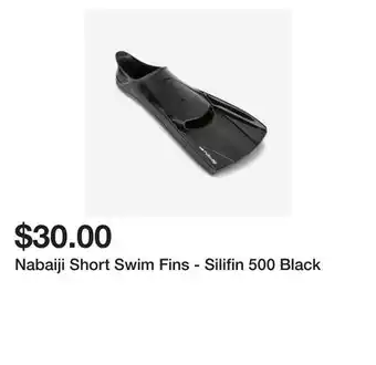 Decathlon Nabaiji Short Swim Fins - Silifin 500 Black offer