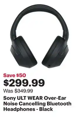 Best Buy Sony ULT WEAR Over-Ear Noise Cancelling Bluetooth Headphones - Black offer