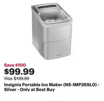Best Buy Insignia Portable Ice Maker (NS-IMP26SL0) - Silver - Only at Best Buy offer