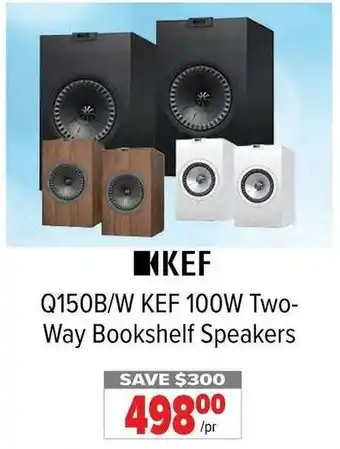 2001 Audio Video Q150B/W KEF 100W Two- Way Bookshelf Speakers offer