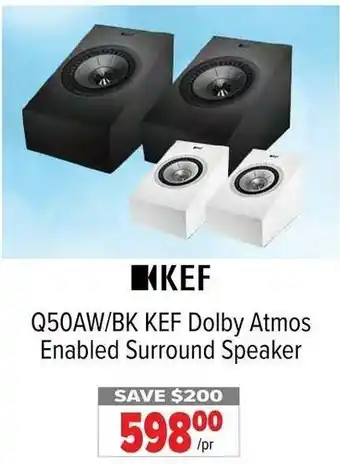 2001 Audio Video Q50AW/BK KEF Dolby Atmos Enabled Surround Speaker offer