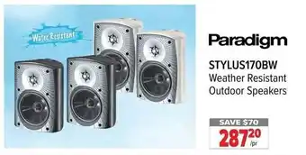 2001 Audio Video Paradigm STYLUS170BW Weather Resistant Outdoor Speakers offer