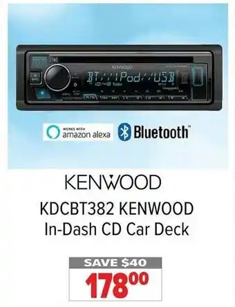 2001 Audio Video KDCBT382 KENWOOD In-Dash CD Car Deck offer