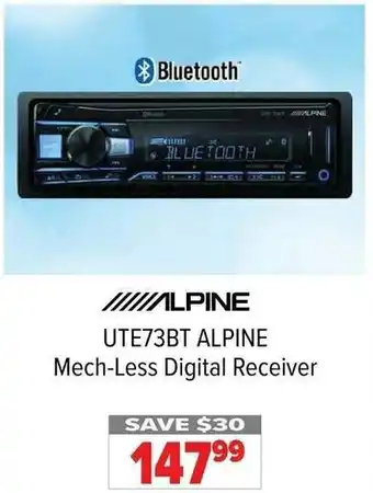 2001 Audio Video UTE73BT ALPINE Mech-Less Digital Receiver offer