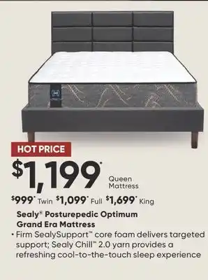 Sleep Country Sealy Posturepedic Optimum Grand Era Mattress offer