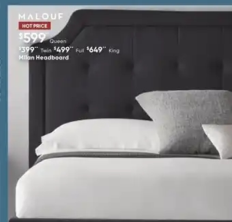 Sleep Country Malouf Milan Headboard offer