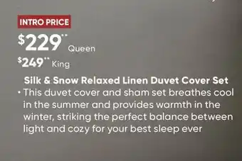 Dormez Vous Silk & Snow Relaxed Linen Duvet Cover Set offer