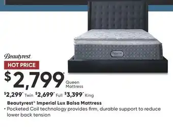 Dormez Vous Beautyrest Imperial Lux Balsa Mattress offer