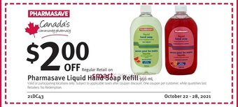 Pharmasave Pharmasave Liquid Hand Soap Refill offer