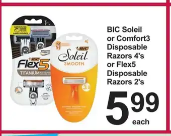 Pharmasave BIC Soleil or Comfort3 Disposable Razors 4's offer