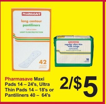Pharmasave Pharmasave Maxi Pads 14 - 24's offer