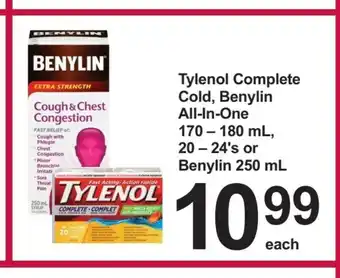 Pharmasave Tylenol Complete Cold, Benylin All-in-one offer