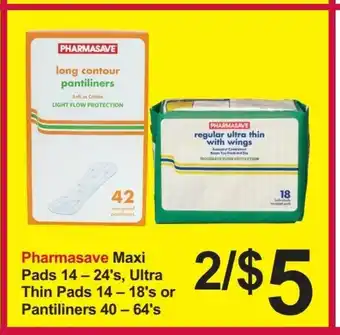 Pharmasave Pharmasave Maxi Pads 14 - 24's, offer