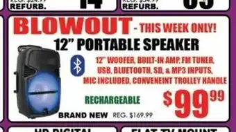 TechSource 12" Portable Speaker offer