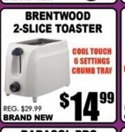 TechSource Brentwood 2-Slice Toaster offer