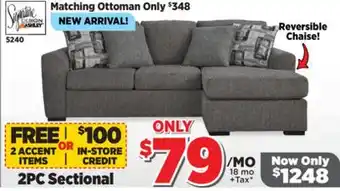 Surplus Furniture Gardiner Pewter 2Pc Sectional offer