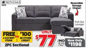 Surplus Furniture Hugo Charcoal 2Pc Sleeper Lounger offer