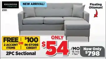 Surplus Furniture Grey 2Pc Sofa & Ottoman offer