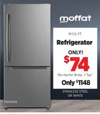 Surplus Furniture Moffat Stainless Steel 19 Cu Ft Refrigerator offer