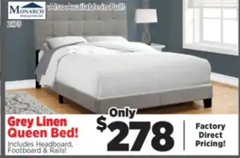 Surplus Furniture Black Leather-Look Queen Bed offer