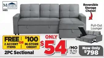 Surplus Furniture Stone Grey Storage Sleeper Sectional offer