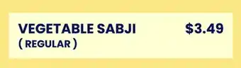Food World Supermarket VEGETABLE SABJI (REGULAR) offer