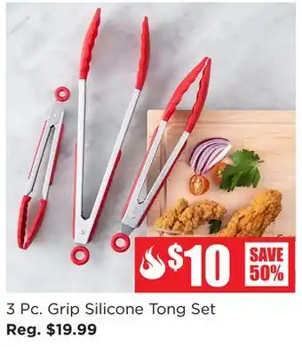 Kitchen Stuff Plus 3 Pc. Grip Silicone Tong Set offer