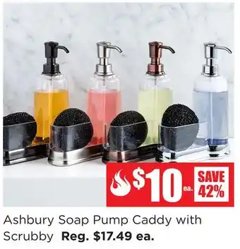 Kitchen Stuff Plus Ashbury Soap Pump Caddy with Scrubby offer