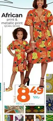 Fabricville African print & metallic print offer