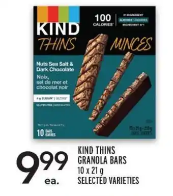 Metro KIND THINS GRANOLA BARS 10 x 21 g SELECTED VARIETIES offer