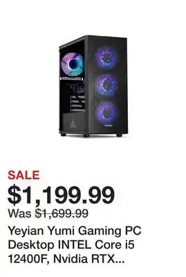 Newegg Yeyian Yumi Gaming PC Desktop INTEL Core i5 12400F, Nvidia RTX 4060, 1TB NVMe SSD, 16GB DDR4 3200, 650W Gold PSU, AC Wi-Fi, W offer