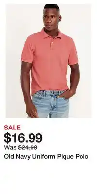 Old Navy Old Navy Uniform Pique Polo offer