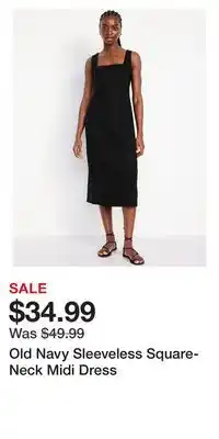 Old Navy Old Navy Sleeveless Square-Neck Midi Dress offer