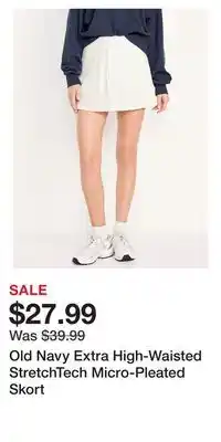 Old Navy Old Navy Extra High-Waisted StretchTech Micro-Pleated Skort offer