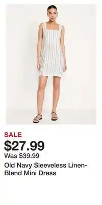 Old Navy Old Navy Sleeveless Linen-Blend Mini Dress offer