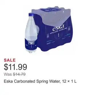 Costco Eska Carbonated Spring Water, 12 × 1 L offer