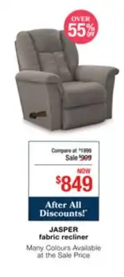 La Z Boy JASPER fabric recliner offer