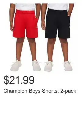 Costco Champion Boys Shorts, 2-pack offer