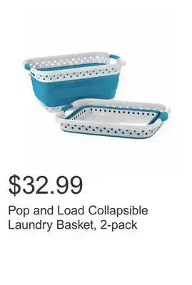 Costco Pop and Load Collapsible Laundry Basket, 2-pack offer