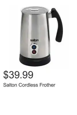 Costco Salton Cordless Frother offer