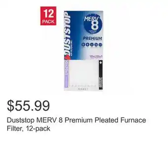 Costco Duststop MERV 8 Premium Pleated Furnace Filter, 12-pack offer