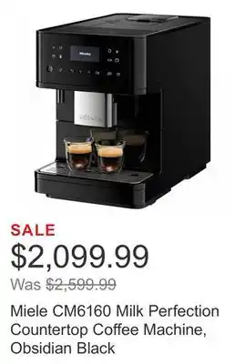 Costco Miele CM6160 Milk Perfection Countertop Coffee Machine, Obsidian Black offer