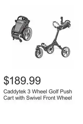 Costco Caddytek 3 Wheel Golf Push Cart with Swivel Front Wheel offer