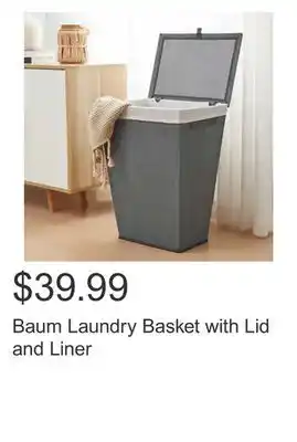 Costco Baum Laundry Basket with Lid and Liner offer