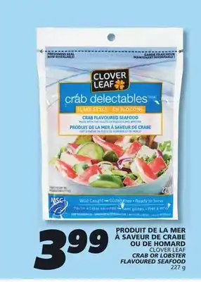 IGA CLOVER LEAF CRAB OR LOBSTER FLAVOURED SEAFOOD offer