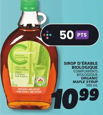IGA COMPLIMENTS BIOLOGIQUE ORGANIC MAPLE SYRUP offer
