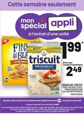 Metro CRAQUELINS CHRISTIE | CHIRISTIE CRACKERS offer
