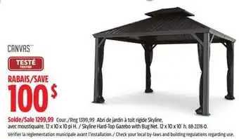 Canadian Tire CANVAS Skyline Hard-Top Gazebo with Bug Net offer