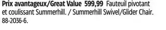 Canadian Tire CANVAS Summerhill Swivel/Glider Chair offer