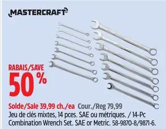 Canadian Tire Mastercraft Combination Wrench Set offer